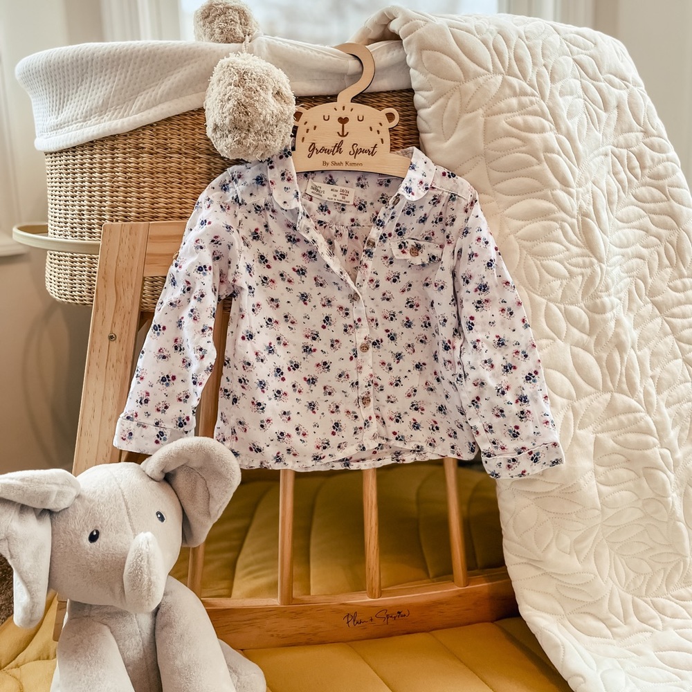 Zara Baby Girl Floral Button Down Shirt 18-24M